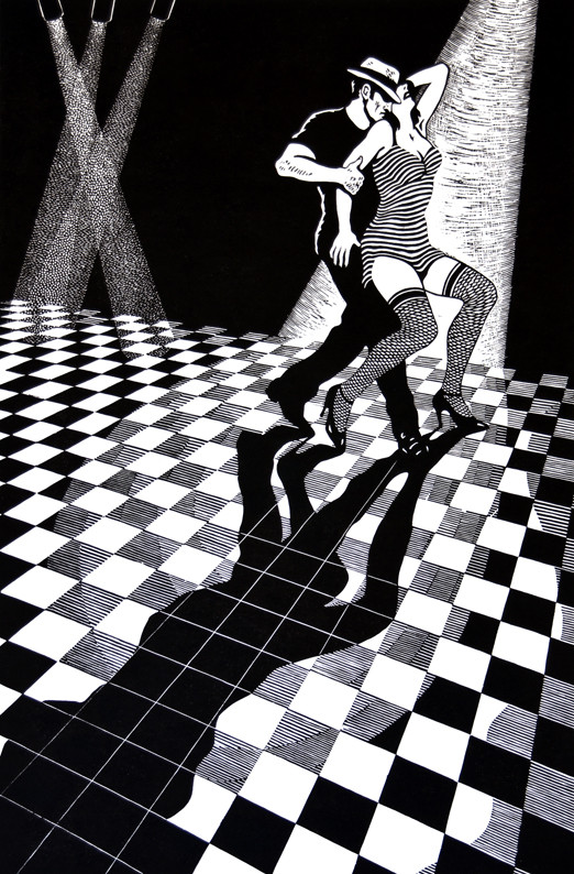 Como encendida, xilografía 2011