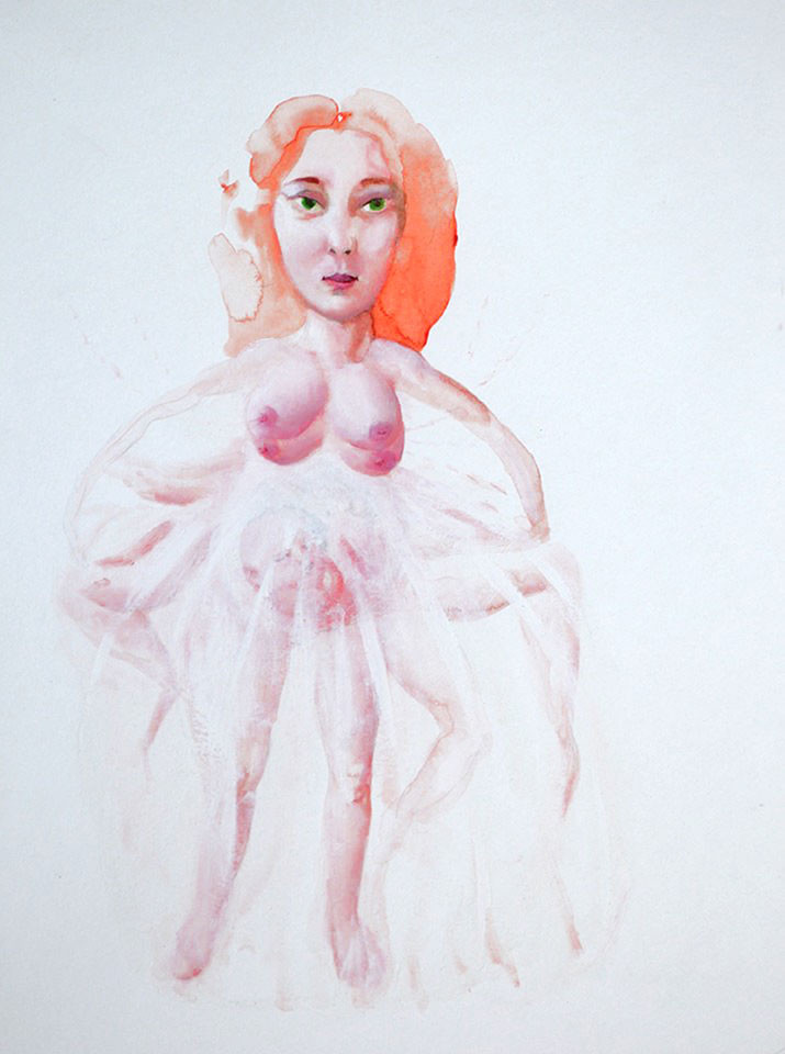 La bailarina (acuarela sobre papel)