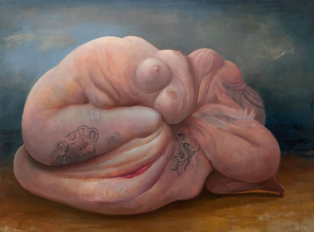 Migrante, serie Médula (óleo sobre tela)