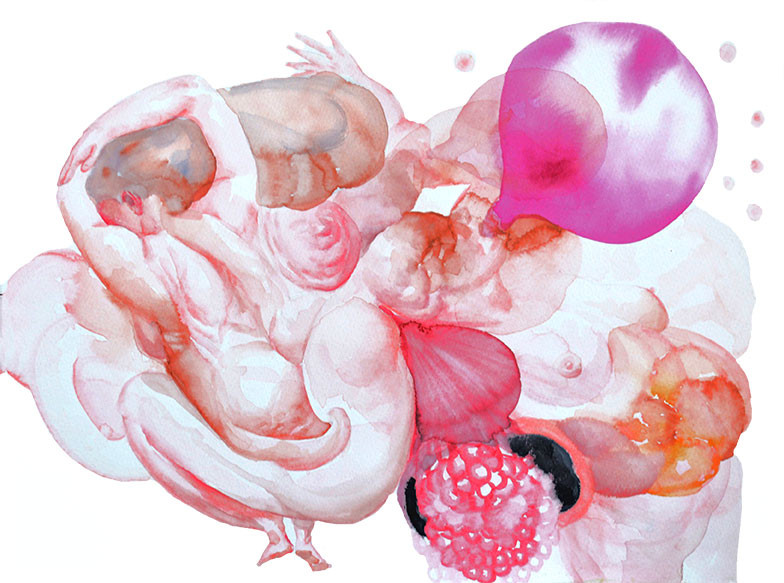 Textura femenina (acuarela sobre papel)